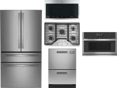 5 Piece Package Includes Refrigerator, Cooktop, Wall Oven, Microwave And Dishwasher